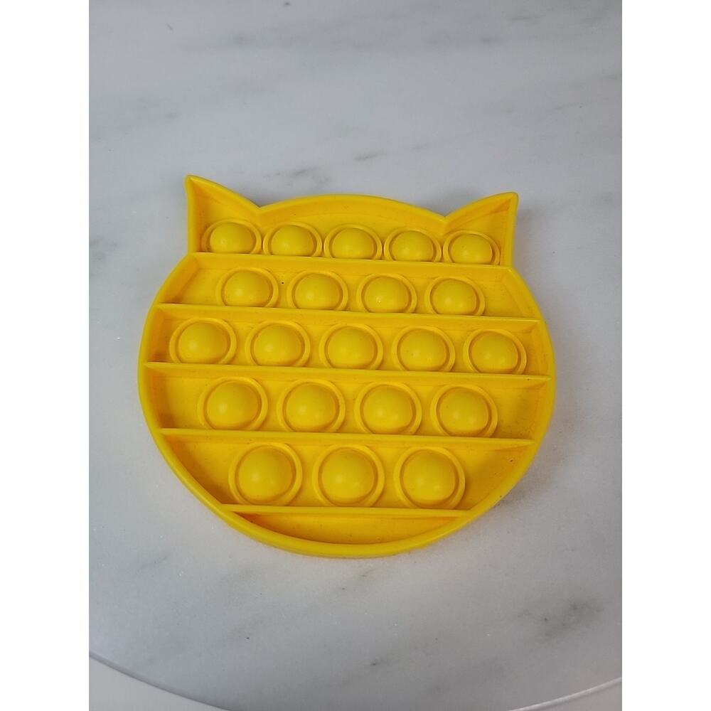 Popit Pop Fidget Toy Push Bubble Sensory Stress Relief Kids Family Yellow Cat